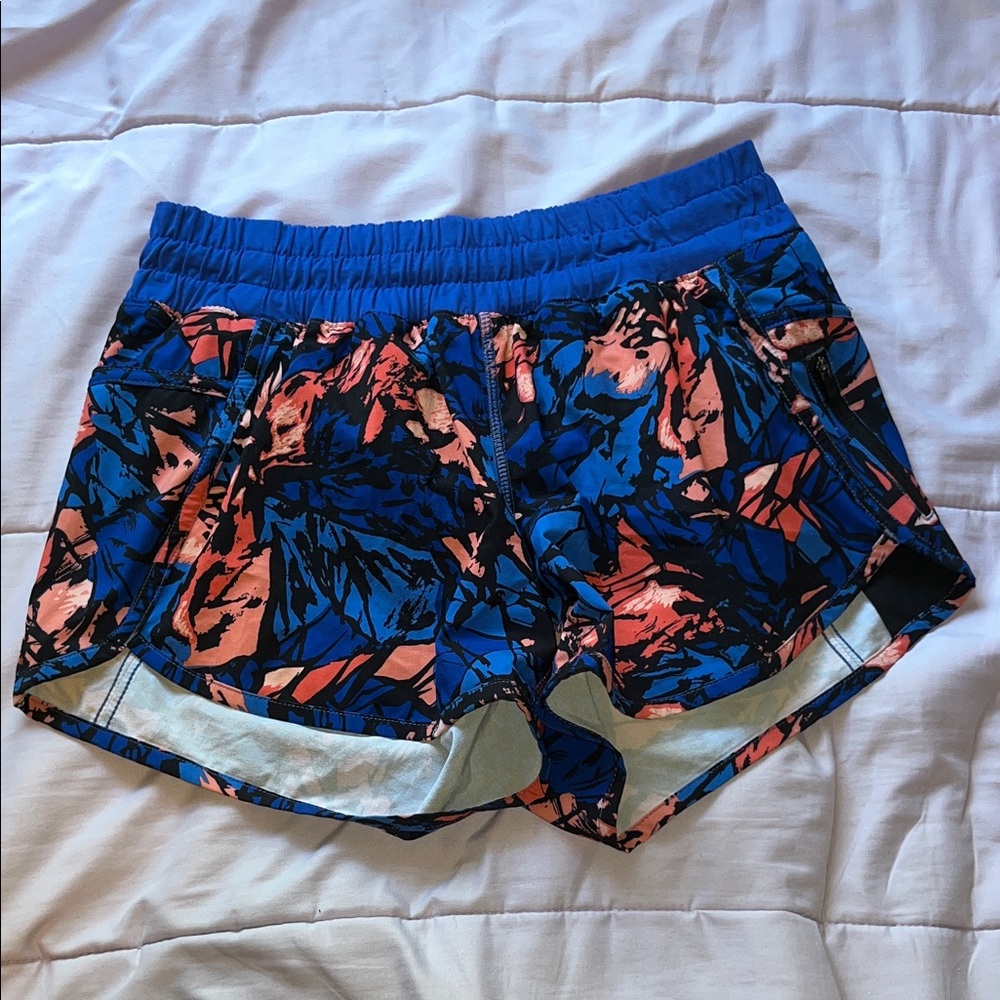 lululemon athletica Tracker Blue and Pink Athletic Shorts